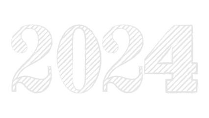 happy 2024 - new year number illustration