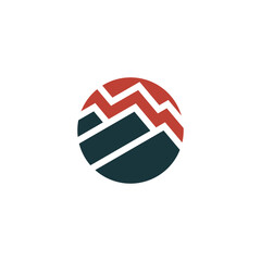 Obraz premium Mountain Range Logo. Logo illustration of a mountain in a circle. simple and unique