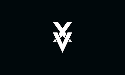 Modern minimal letter XV VX logo design template - vector