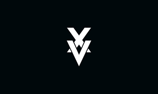 Modern minimal letter XV VX logo design template - vector