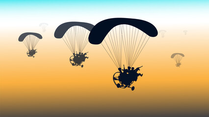 The silhouette of Military paraglider on Palestinian flag background wallpaper - obrazy, fototapety, plakaty