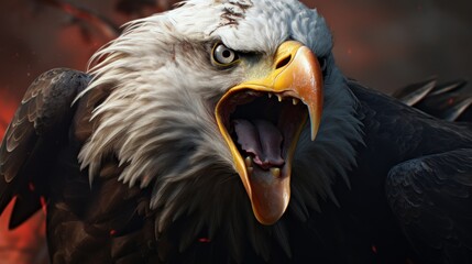 angry eagle background wallpaper ai generated - obrazy, fototapety, plakaty