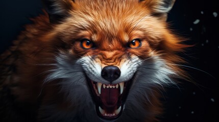 angry fox background wallpaper ai generated - obrazy, fototapety, plakaty