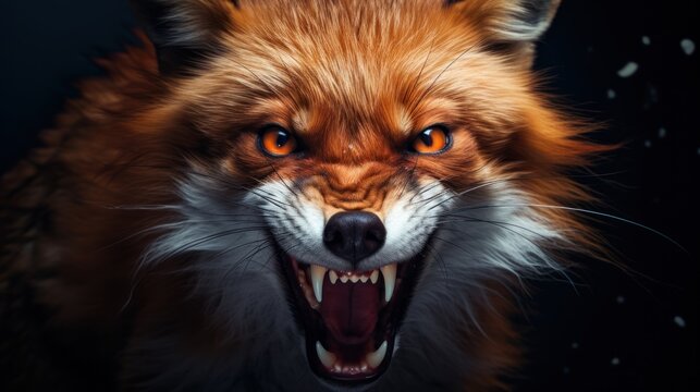 angry fox background wallpaper ai generated