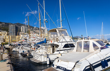 Sunset view of Monaco, a sovereign city-state on the French Riviera, in Western Europe, on the...