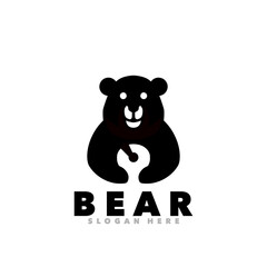 Panda bear silhouette logo illustration 