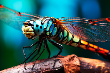 dragonfly close-up. Bright image.  - obrazy, fototapety, plakaty