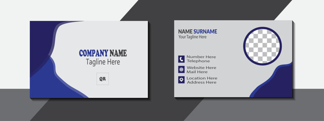 Double sided business card design. Modern business card design.
