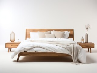 Fototapeta na wymiar Scandinavian Minimalist Bed