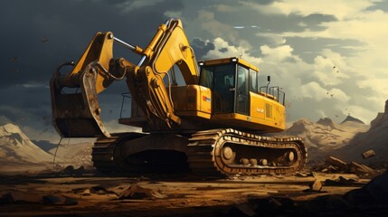 heavy equipment background wallpaper ai generated