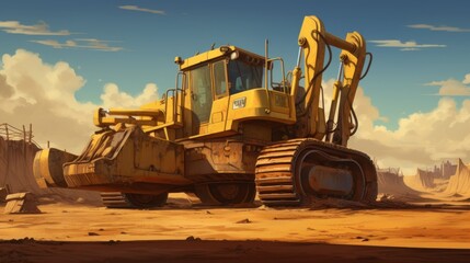 heavy equipment background wallpaper ai generated