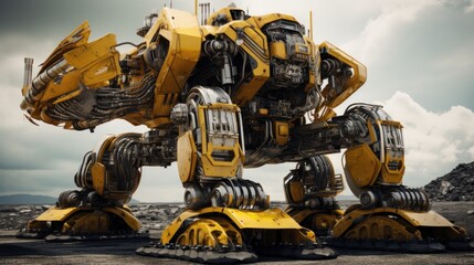 heavy equipment transformers background wallpaper ai generated