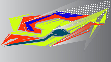 Automotive art geometric stripe sticker. Truck or car or vehicle abstract stripes. Car Body Mockup.
