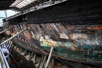 Edwin Fox Sailing Ship Hull in Dry  Dock, Picton NZ