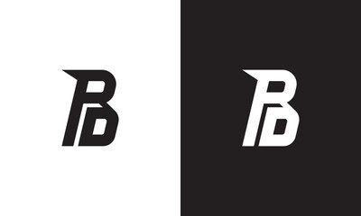 letter PB or PD simple monogram logo