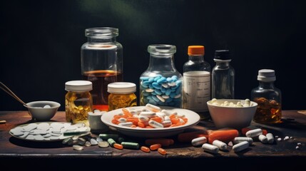 medical drugs background wallpaper ai generated