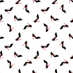 seamless pattern with black shoes 