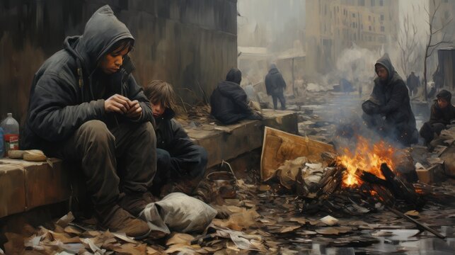 world poverty background wallpaper ai generated