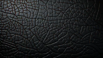 Fotobehang Ornate black leather background - elegant stitching - background © Jeff