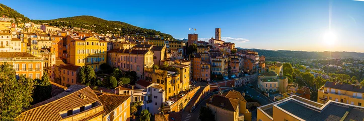 Foto op Plexiglas Aerial view of Grasse, a town on the French Riviera, known for its long-established perfume industry © alexey_fedoren
