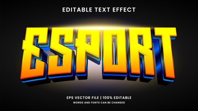 Esport gaming 3d editable text effect