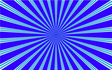 Blue and white Sunbeam vector design. Rays light. Vintage Pop Background.