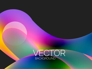 Beautiful flowing round shapes and circles abstract background. Liquid color bubble composition