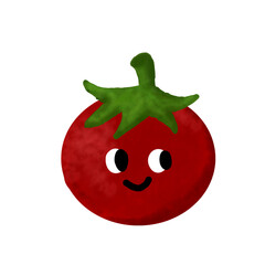 tomato hand drawn with watercolor painting style illustration