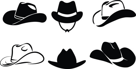 cowboy hat silhouette vector illustration