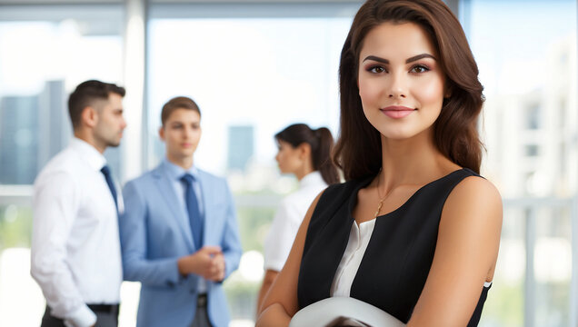 Portrait of young business woman in office 