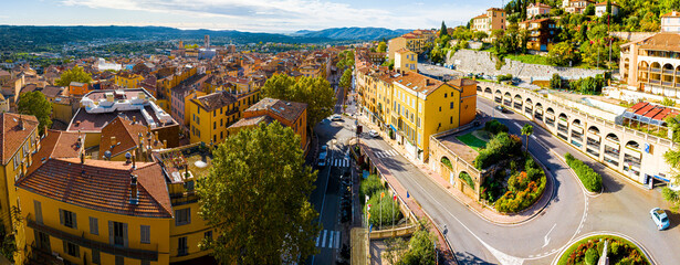 Aerial view of Grasse, a town on the French Riviera, known for its long-established perfume industry - obrazy, fototapety, plakaty