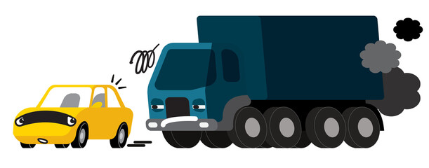 Truck driver intimidating a car driver