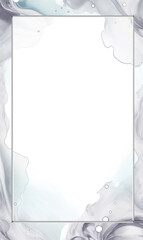 Watercolor stylized frame in gray colors on a white background