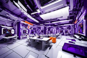 Naklejka premium interior of a modern factory