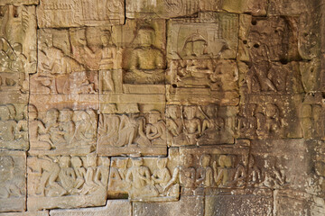 The stunning Bayon Temple in Angkor, Cambodia, known for its many smiling faces