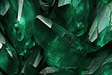 Emerald Brilliance: Captivating Crystal Texture in Vibrant Green Hue