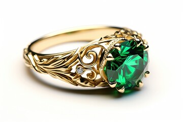 Emerald Elegance: Captivating Shimmering Gemstone Design in Enchanting Green