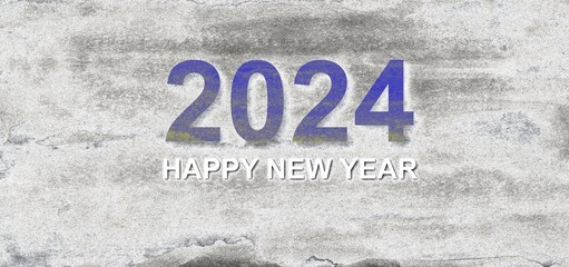 Happy New Year 2024 Beautiful and colorful text design