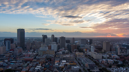 Downtown New Orleans, Louisiana at sunset