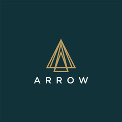 vector gold logo in arrow shape