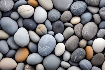 Fototapeta na wymiar Tranquil Grey: Serene Pebble Beach Captured in Digital Nature Photography