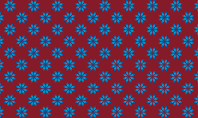 えんじ色背景のシンプルな花の和柄イラスト