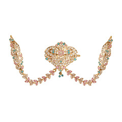 Indian traditional gold hair jewellery know as shir patti or merry