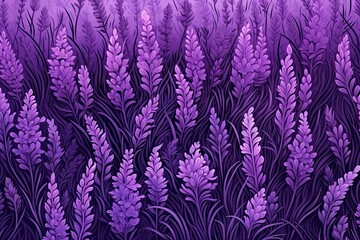 Lavender Bliss: Serene Field of Purple Hues