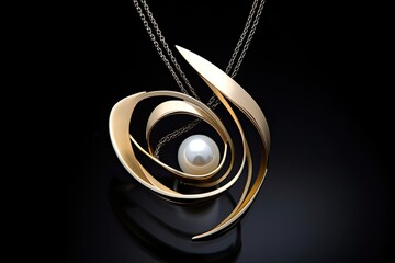 Lily White Color: Abstract Pearl Necklace Design - Elegant Beauty in Motion