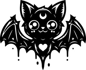 Morcego goth fofinho, com lua na testa, gothic collection