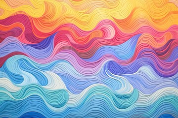 Vibrant Waves on Colorful Paper: Abstract Multicolored Fragment Artwork