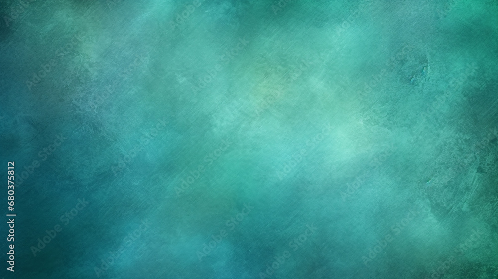 Poster green and blue gradient color with grain stained and scratched textured abstract background.