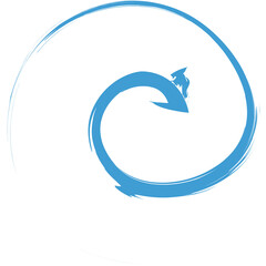 Digital png illustration of blue arrow on transparent background