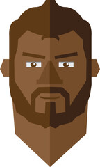 Digital png illustration of face of man with beard on transparent background